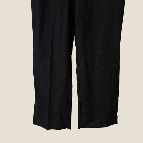 Loft 100% Linen Julie Trouser Wide Leg Black Professional Pants Size 6 - Picture 7 of 10